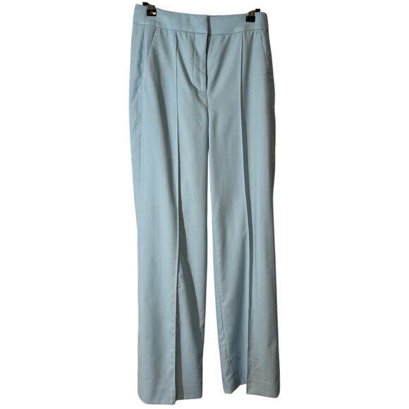 NWT J. Crew Full Length Wide Leg Tuxedo Pant in Italian Wool Fresh Air Blue 0 - Picture 6 of 15